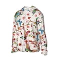 thumbnail image 3 of Goofa Watercolor Floral With Butterflies Printed Women's UPF 50+ Sun Protection Hoodie Jacket Lightweight Long Sleeve Sun Shirt for Women with Pocket Hiking Outdoor-3X-Large, 3 of 9