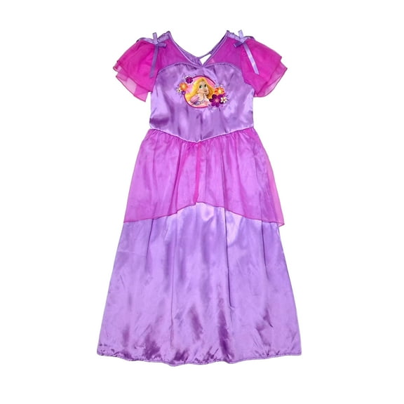 Disney Tangled Rapunzel Girl's Fancy Deluxe Dress-Up Nightgown, Gown, Size 5/6