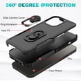 thumbnail image 4 of TUFF Shockproof Hybrid Armor Case with Ring Grip for iPhone 15 - Black, 4 of 10