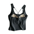 thumbnail image 4 of Jjayotai Workout Tank Tops for Women with Built in Bra, Sleeveless Gym Tops Seamless Athletic Yoga Shirts, Tank Top for Women Clearance Black^ M, 4 of 5