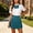 Green, variant on IUYRTFE Women's High Waisted Pleated Mini Skirt Adjustable Waist with Bow Tie School Uniform A Line Short Skirt
