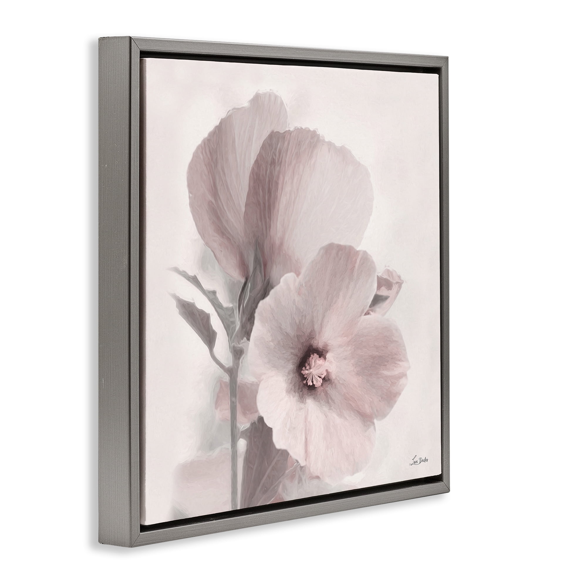 Stupell Industries Vintage Apple Blossom Botanical & Floral Painting Gray Floater Framed Art Print Wall Art, 25 x 25