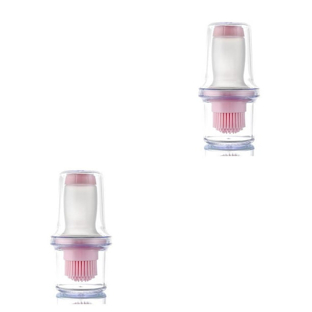 Botella dispensadora de aceite Naiovety cepillo de silicona portátil lavable reutilizable color Rosado 2Conjunto
