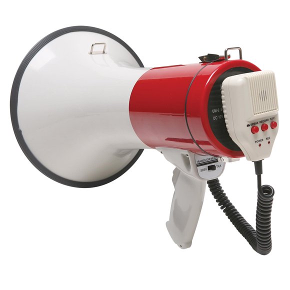 Megáfono Califone PA25-R de 25 W con alcance de 140 m, plástico ABS