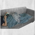 thumbnail image 6 of Nautical Soft Flannel Fleece Throw Blanket, Whale Lettering Totem and Antique Paisley Pattern, Cozy Plush for Indoor and Outdoor Use, 60" x 80", Slate Blue and White, by Ambesonne, 6 of 6