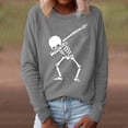 thumbnail image 2 of Sudadera con capucha de Halloween de manga larga informal suelta con estampado de cuello redondo para mujer Pompotops gfhjh3446, 2 of 4