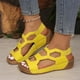 thumbnail image 2 of Sandalias de Cuña de las Mujeres Casuales Moda Verano Color Sólido Fondo Grueso Playa Boca de Pescado Corte Cuña Tacón Bajo Sandalias de las Mujeres con Correa Trasera Correa Elástica, 2 of 9