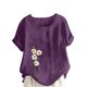 thumbnail image 1 of Camiseta suelta informal de verano con cuello redondo y manga corta con estampado de flores para mujer OAVQHLG3B Store  lin121212, 1 of 4