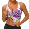 thumbnail image 3 of Daiia Flowers And Colorful Butterflies Printed Women's Sports Bra, Breathable Activewear Bra with U-Back Design and Removable Pads, Comfortable and Supportive for Yoga, Workout-Large, 3 of 8