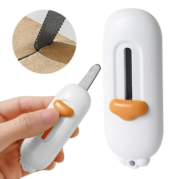 Craftsmanship Spirit Magnetic Letter Opener Keychain Retractable Box Opener Safe and Pretty Package Opener Two Retractable Positions Exquisite Lock Design Safe Mail Opener Tool, White