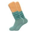thumbnail image 4 of 12 Pairs Extra Long Slouch Socks with Thin Sole Shoe Size 5 to 10 (Aqua Green), 4 of 13