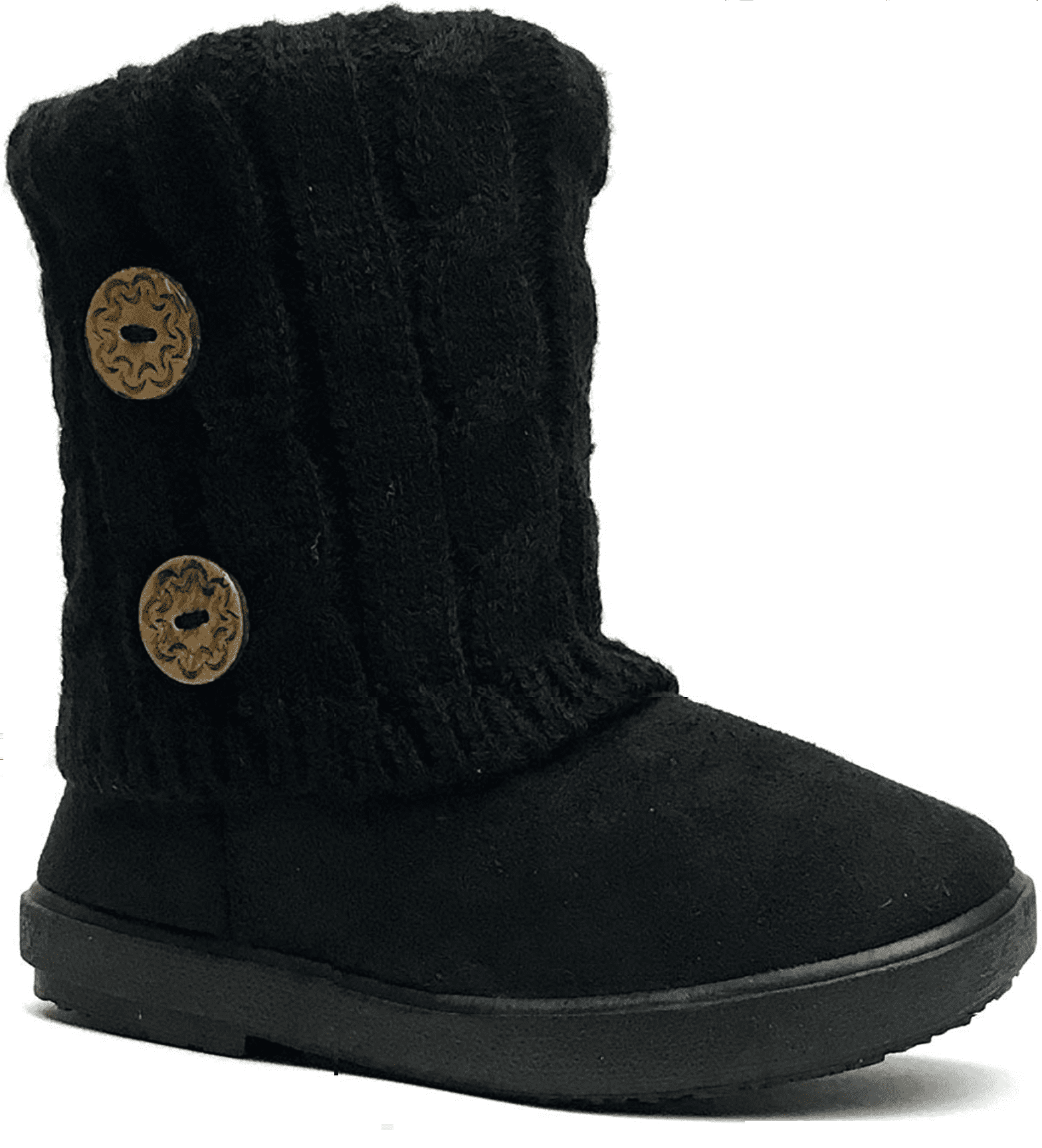 girls black fur lined boots