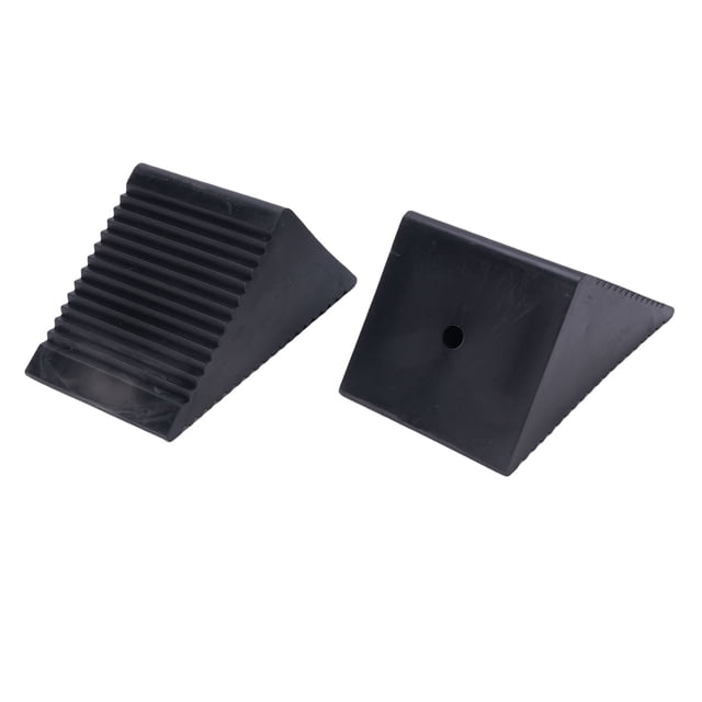 Rubber Wheel Chock, High Toughness Enhanced Stability 5x3x2-1/2in Wheel Tire Blocks Abrasion Proof for Riding Lawnmowers