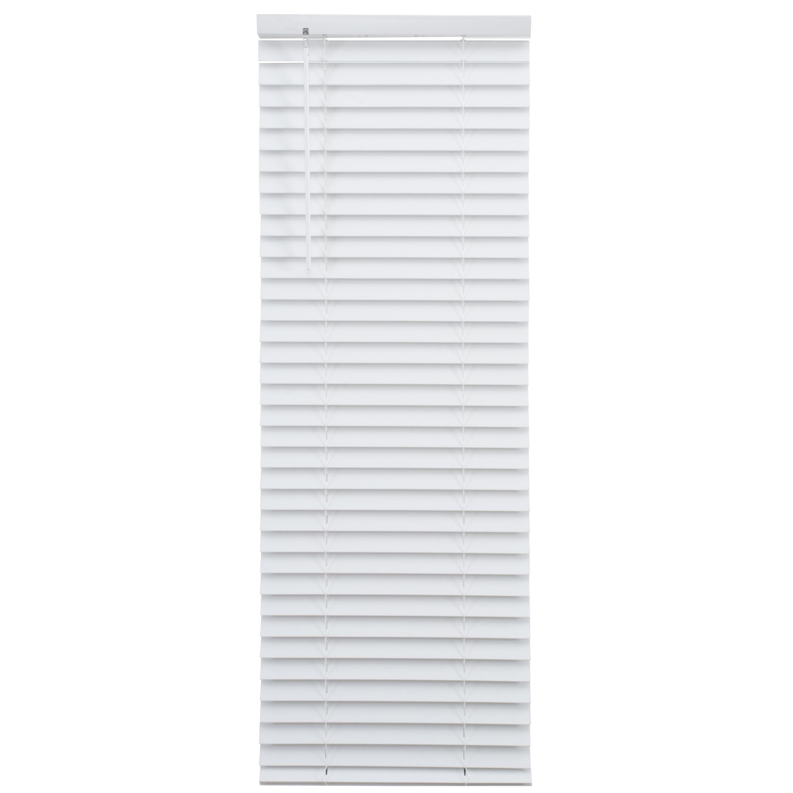 Better Homes & Gardens 2-inch Cordless Faux Wood Blinds, White, 35" W x 64" L