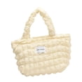 thumbnail image 4 of Bolso de mano para mujer, moderno, suave, informal, dulce, de gran capacidad, tipo hobo blanco, 4 of 9