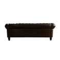 thumbnail image 5 of Chesterfield 3-Seater Faux Leather Button Tufted Sofa Couch with Rolled Arms Solid Wood Legs, 5 of 15