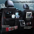 thumbnail image 3 of Organizador de Auto Asiento Trasero 2pzs, Protector de Respaldo de Asiento Trasero de Coche PU Organizador de Asiento con 10 Compartimentos Protector de Respaldo de Cacho con Comedor Bandeja Universal, 3 of 6