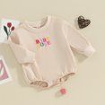 thumbnail image 2 of Bagilaanoe Newborn Baby Boy Girl Oversized Romper Sweatshirt Long Sleeve Bodysuits Letter Embroidery Pullover 3M 6M 12M 18M Infant Casual Tee Tops, 2 of 7