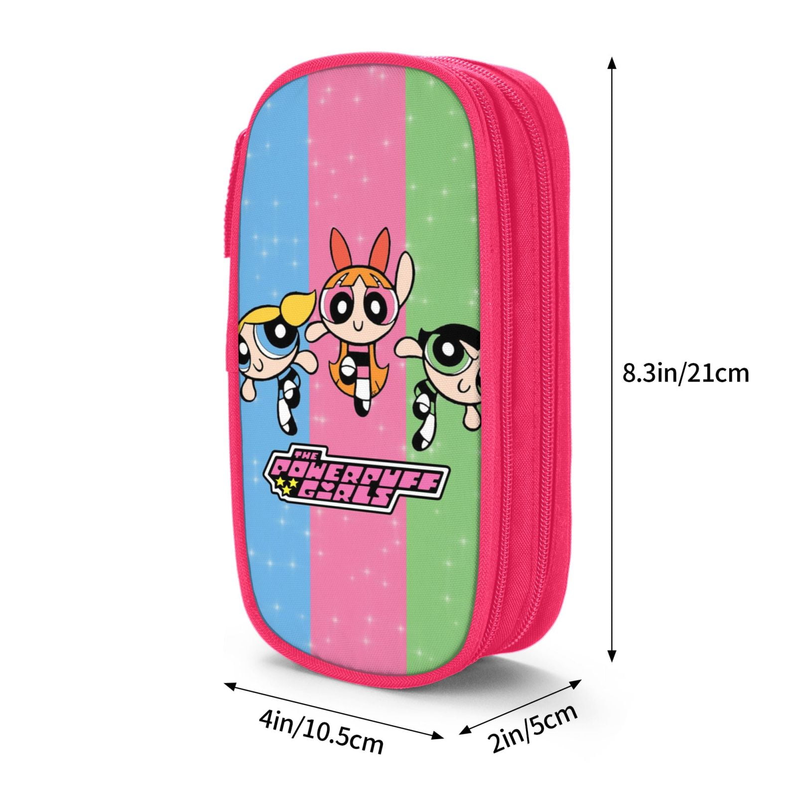 The Powerpuff Gi-rls Pencil Case Large Capacity Pencil Pouch Penbag Office Stationery Organizer Travel Makeup Bag Pink