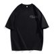 thumbnail image 1 of Camisa Elvqul para Hombre Manga Corta Negro de Color Sólido Cuello Redondo Casuales Deportivas, 1 of 3
