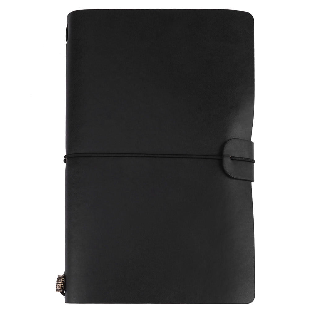 LAZIOEGR Classic PU Leather Travel Notebook – Vintage‑Style Journal, Refillable, 5.12" x 7.87", 0.45 lb, Black