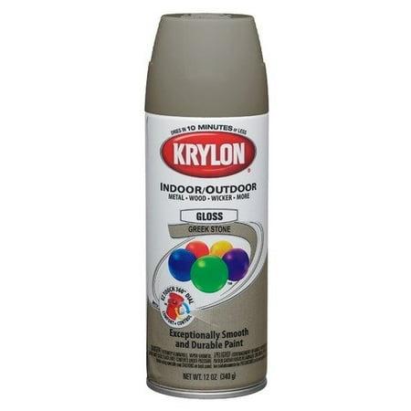 Krylon 12 Oz Greek Stone Gray Gloss Indoor & Outdoor Spray Paint 53542 (Set of 6)