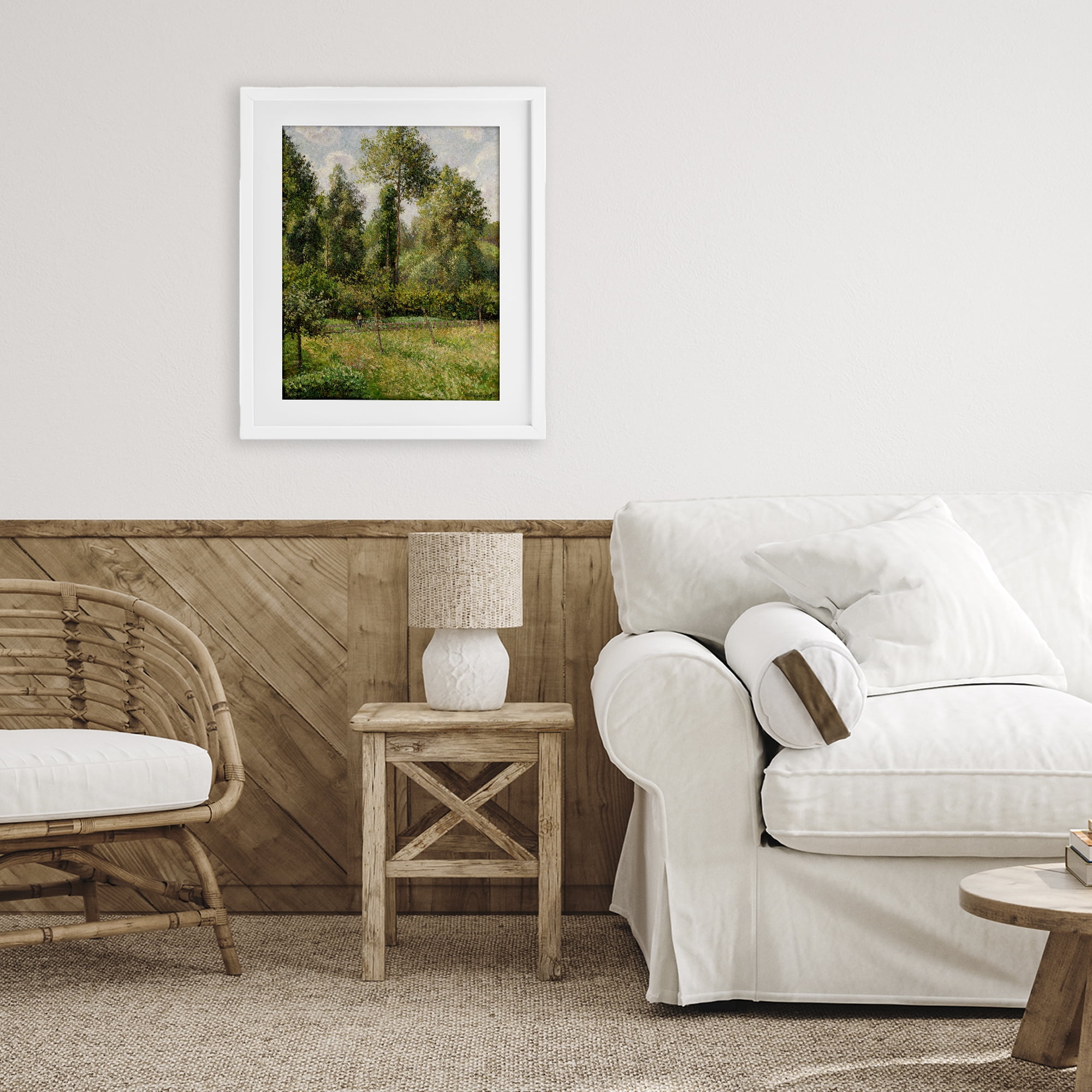 Stupell Industries Poplars Classic Landscape White Framed Print Under Glass, design by Camille Pissarro