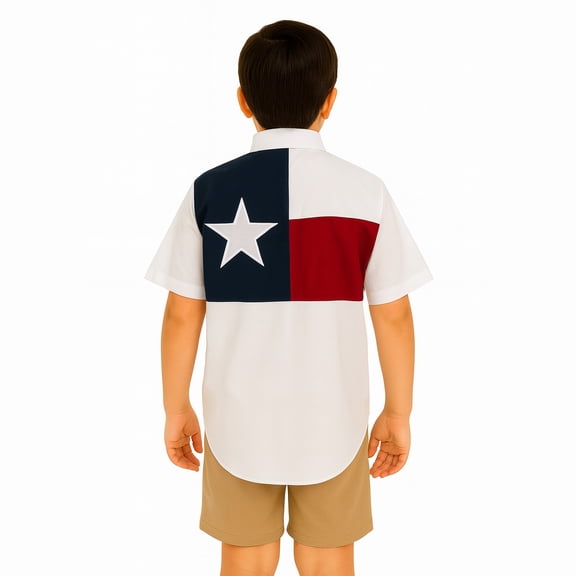 Tiger Hill Kids Texas Flag Fishing Shirt Short Sleeves