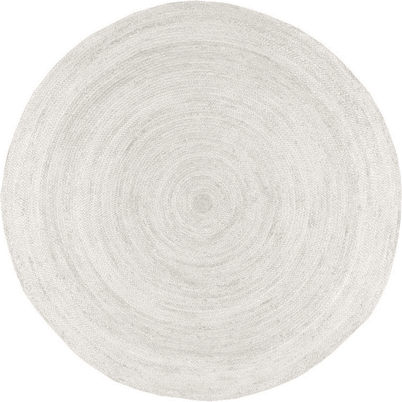 Jaipur Art And Craft Ecofrindly 240x240 CM (8 x 8 Square feet)(93.60 x 93.60 Inch)White Round Jute AreaRug Carpet throw