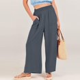 thumbnail image 6 of Outfmvch Cotton Linen Pants for Women Linen Palazzo Pants for Women Beach Pants for Women Pedal Pushers for Women High Waisted Linen Pants Women' S Culottes 2026 Trendy Gray S-2XL, 6 of 8