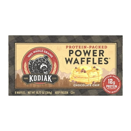 Kodiak Protein-Packed Chocolate Chip Power Waffles, 10.72 oz, 8 Count (Frozen)