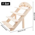 thumbnail image 2 of 4-Tier Pine Wood Retail Display Racks Countertop Small Merchandise Display Risers for Figures Gemstone Earring Display Cards Jewelry Storage BurlyWood Finished Product: 27x40x38cm, 2 of 5