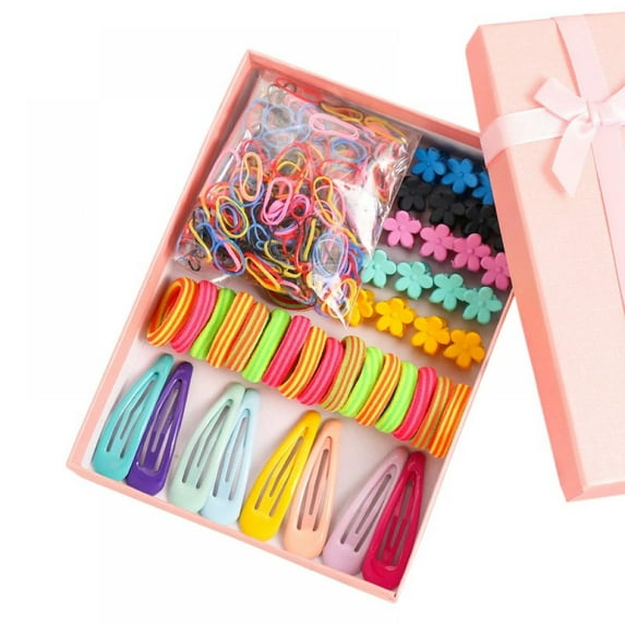 Gift Box For Toddlers Baby Girls Hair Accessories Included Baby Headbands Girls Cheer Flower Clip Flower Clips Metal Clips(All in 1)