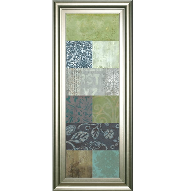 Green And Blue Zen Panel I Rectangular Framed Wall Art 18 X 42 Com - Rectangular Wall Art Panels