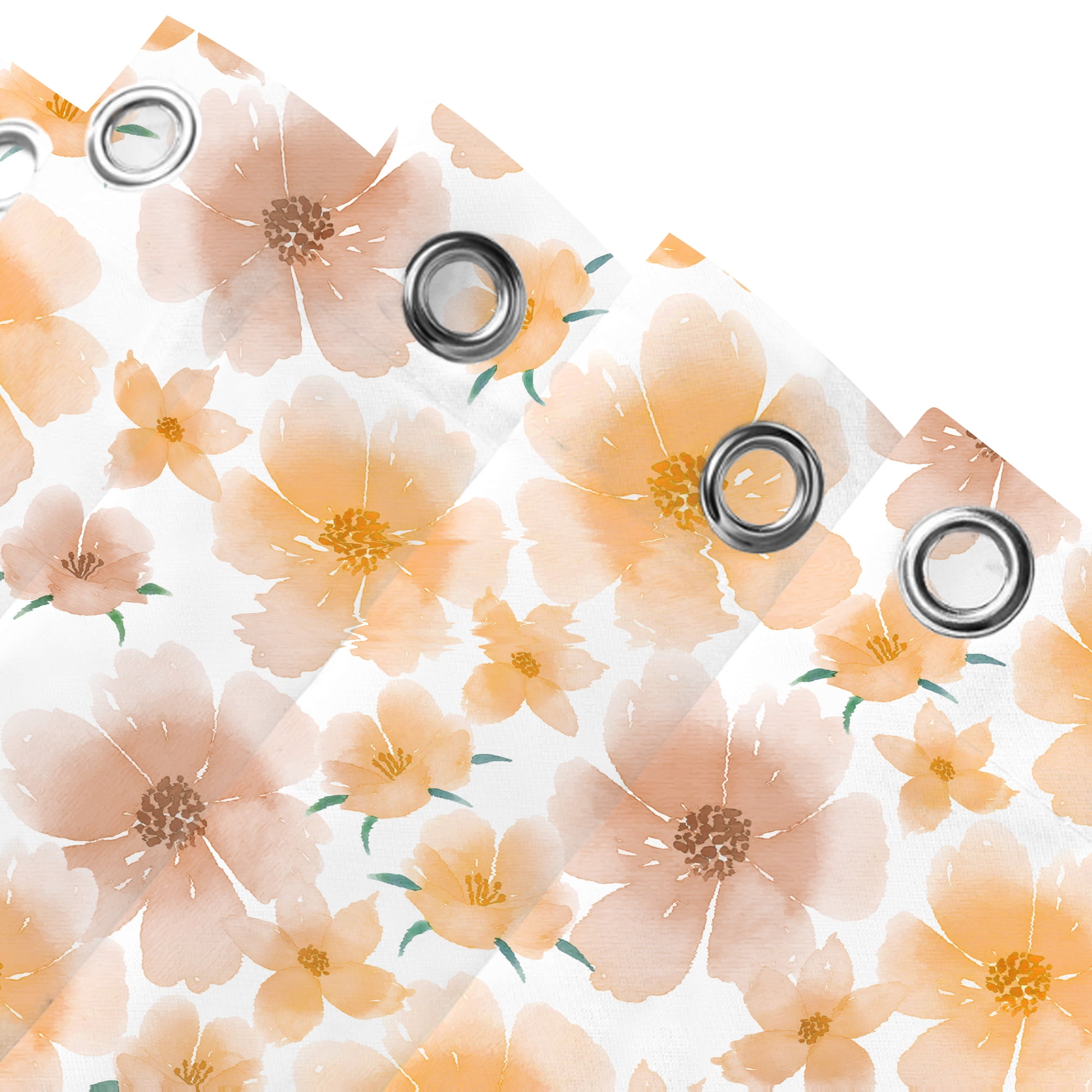 Planially 4 Pcs Shower Curtain Set with Rugs Toilet Lid Cover Mat Print Flowers Bathroom Sets