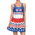 thumbnail image 2 of Vestido Sin Mangas Vestido de tirantes para mujer Vestido de chaleco plisado del Día de la Independencia de moda (Multicolor S) Cgtredaw Para estrenar, 2 of 6
