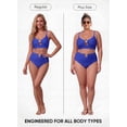 thumbnail image 3 of SHEWIN Womens Bikini Sets Swimsuit 2 Piece Bathing Suits High Waist Bikini Sets Texture Swimming Suits Summer Beach Blue S, 3 of 9