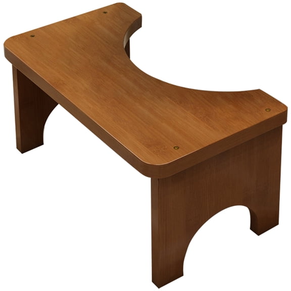 WINDLAND Bamboos Bathroom Footrest Portable Toilet Stool with Anti Skids Base Daily Use