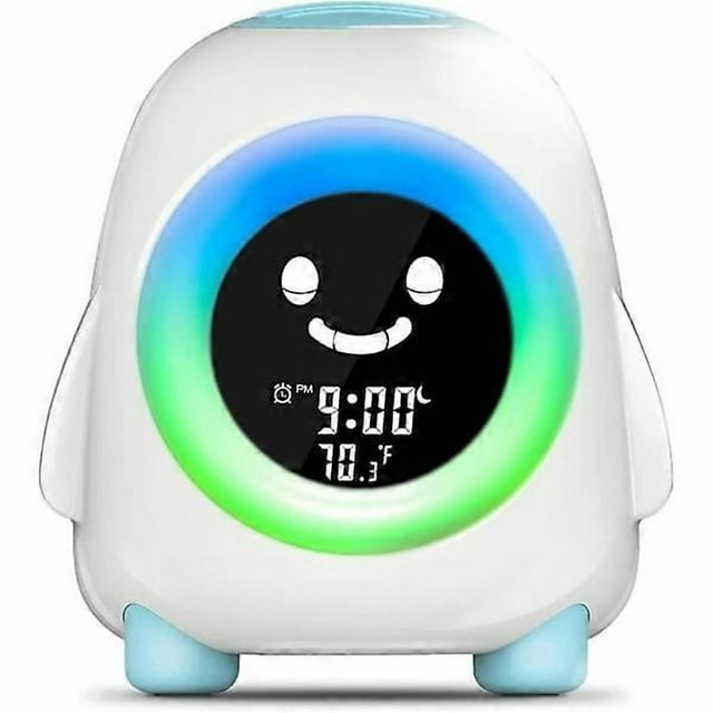 Kids Alarm Clock, Wake Up Light 5 Colors 5 Sounds Night Light Table Lamp Bedside Lamp Digital Alarm Clock