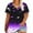 Purple, variant on Ayolanni V-Neck Womens Blouses Casual Short Sleeve Plus Size Blue Butterfly Prints T-Shirts Ladies Blouses 2x