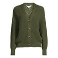 thumbnail image 3 of Time and Tru Women's Boyfriend Pointelle Cardigan, Sizes XS-3XL, 3 of 7