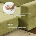 thumbnail image 3 of Convertible Sofa Bed, Folding Sofa Bed with Ottomans, Boneless Couch with High-Resilience Foam, Floor Couch for Living Room Bedroom (Green), 3 of 8
