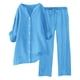 thumbnail image 1 of Conjunto de 2 piezas para mujer: pantalones anchos con cintura elástica y blusa de manga larga - Ropa informal para todas las estaciones - Poliéster, tallas S-XL, 1 of 5