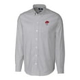 thumbnail image 2 of Men's Cutter & Buck Charcoal Buffalo Bills Throwback Logo Stretch Oxford Stripe Long Sleeve Button Down Shirt, 2 of 3
