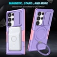 thumbnail image 6 of Allytechgroup Magnetic For Samsung Galaxy S23 Ultra Case with Ring, [1x Screen Protector] [Slide Camera Cover] Military Grade Drop Protection Back Cover For Samsung Galaxy S23 Ultra, Purple, 6 of 10