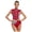 Burgundy, variant on Women Shiny Rhinestones Gymnastics Dance Leotard Sleeveless Cutout Back Metallic Figure Skating Bodysuit Black L