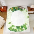 thumbnail image 5 of Feelyou Lucky Cat Animal Bed Sheets, Green Spring Shamrock King Sheets, 4pcs, 5 of 7