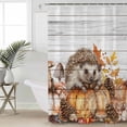 thumbnail image 2 of 54x78 Inch Shower Curtain Decorative Thanksgiving Hedgehog Bathtub Bath Curtains Fabric Waterproof Bathroom Decor Fall Pumpkins Harvest Vintage Small Stall Shower Curtain Set with 12 Hooks, 2 of 6