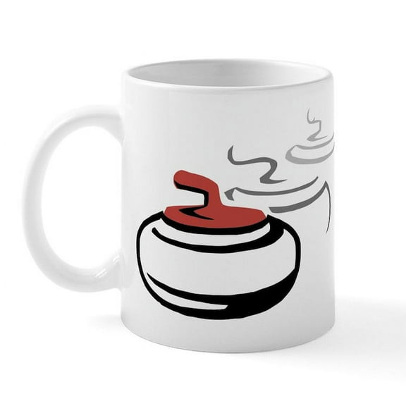 CafePress - Curling Stone Mug Mugs - 11 oz Ceramic Mug - Novelty Coffee Tea Cup