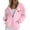 Pink, variant on Women's Canada Print Hooded Sweatshirt, Fashion Casual Oversized Pullover with Drawstring Hood and Front Zipper, Lightweight Breathable Streetwear Jacket for Fall Winter Seasons Pink L